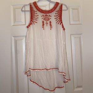 Super cute white and burnt orange tank top